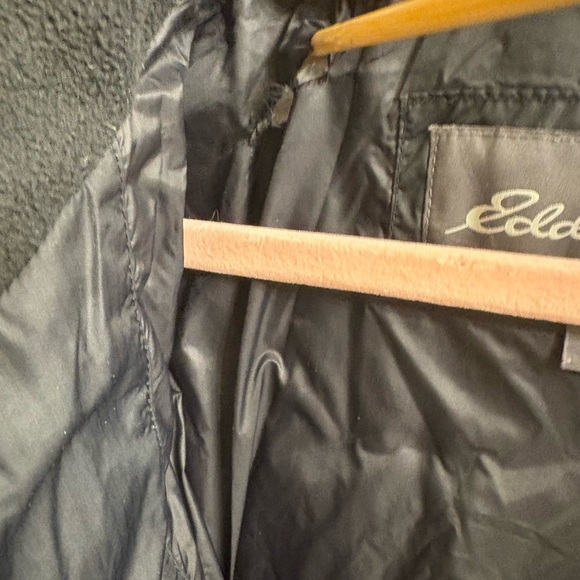 Eddie Bauer long black ultralight  down puffer coat Women’s S great for travel - Picture 5 of 14